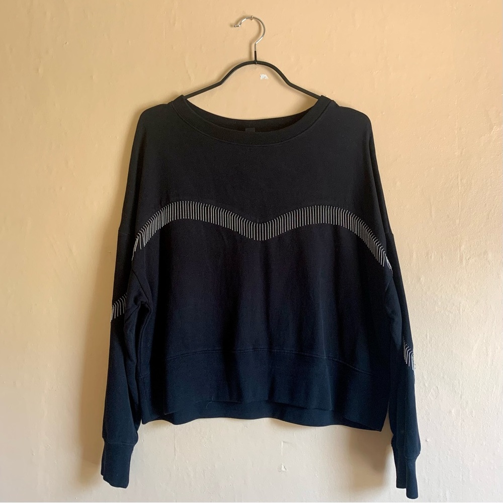 AllSaints cotton black chain tassel sweatshirt size small